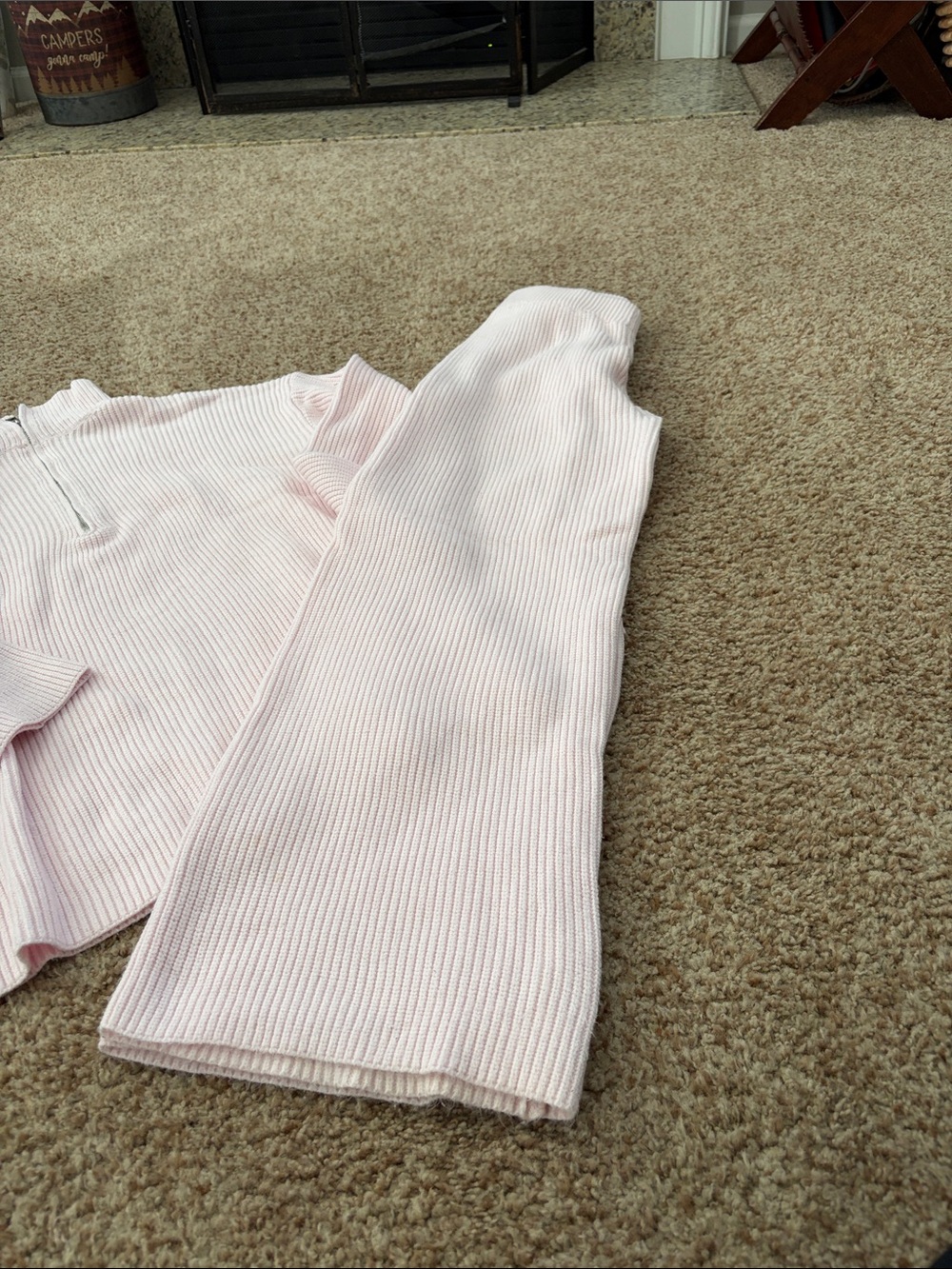 SHEIN Light Pink Ribbed Knit Two-Piece Set - Picture 2 of 5